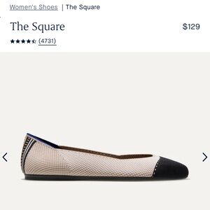 BNIB Rothy The Square shoe in tuxedo.